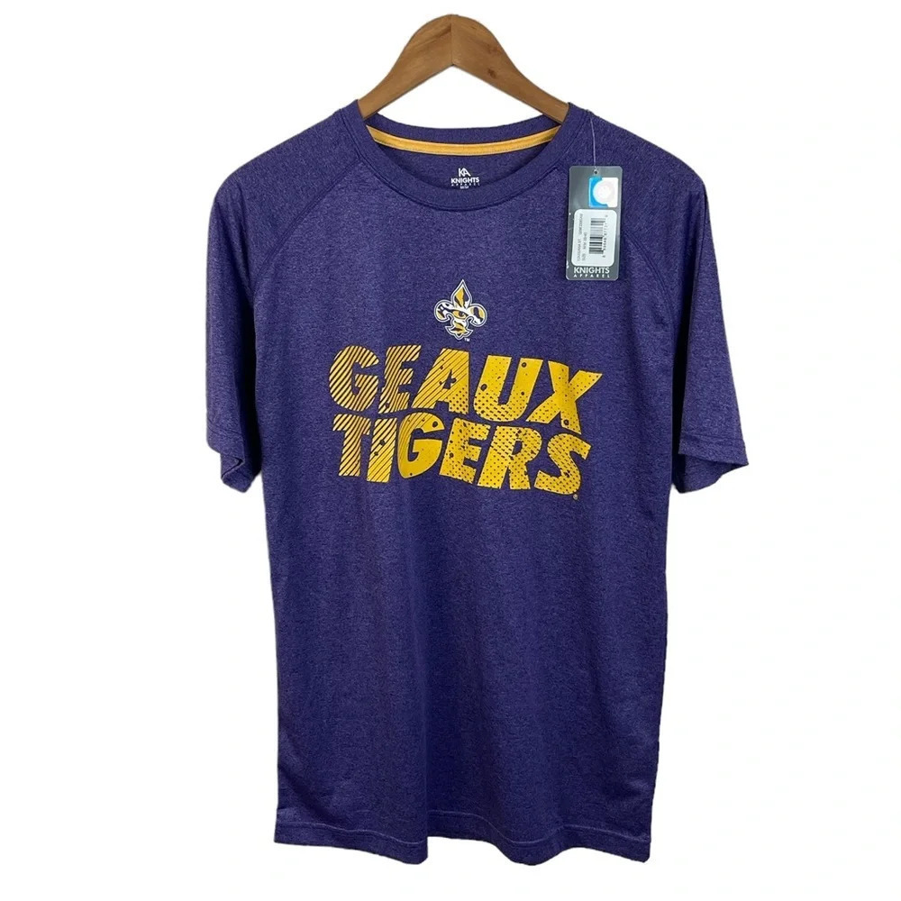 TS446 NWT Mens Knights Apparel Geaux Tigers LSU Performance Shirt M
